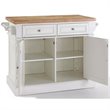 Pemberley Row Solid Rubber Wood White Kitchen Island Rectangular Butcher Block Unassembled