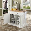 Pemberley Row Solid Rubber Wood White Kitchen Island Rectangular Butcher Block Unassembled