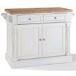Pemberley Row Solid Rubber Wood White Kitchen Island Rectangular Butcher Block Unassembled