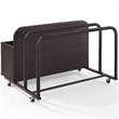 Pemberly Row Coastal Wicker / Rattan Patio Float Caddy in Brown