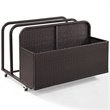 Pemberly Row Coastal Wicker / Rattan Patio Float Caddy in Brown