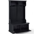 Pemberly Row Coastal Wood Hall Tree in Distressed Black Finish