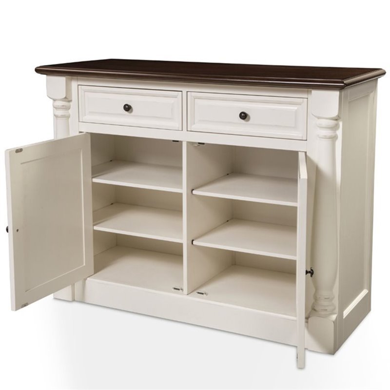 Pemberley Row Hardwood and Veneer White Buffet Rectangular Adjustable Shelves 36.25