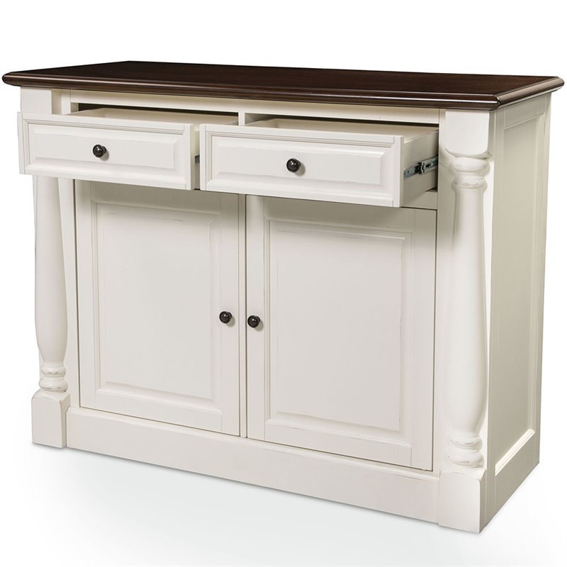 Pemberley Row Hardwood and Veneer White Buffet Rectangular Adjustable Shelves 36.25