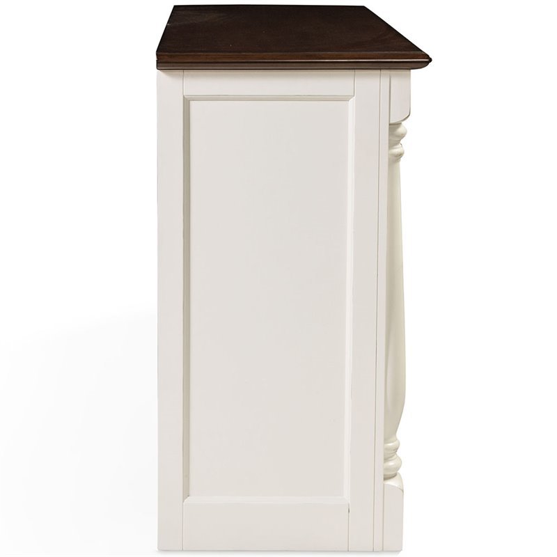 Pemberley Row Hardwood and Veneer White Buffet Rectangular Adjustable Shelves 36.25