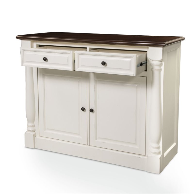 Pemberley Row Hardwood and Veneer White Buffet Rectangular Adjustable Shelves 36.25