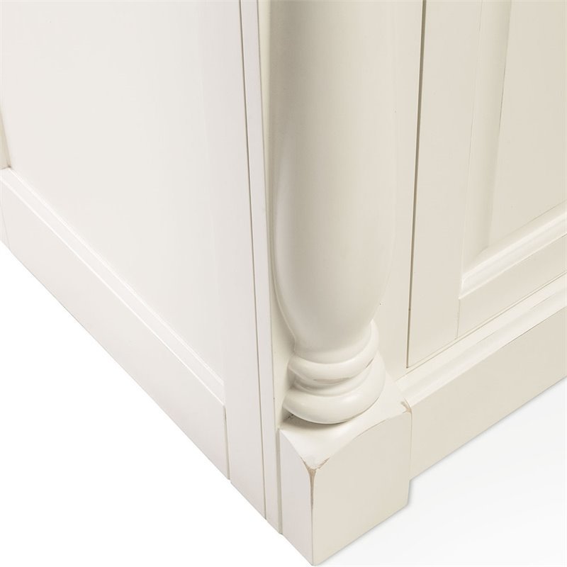 Pemberley Row Hardwood and Veneer White Buffet Rectangular Adjustable Shelves 36.25