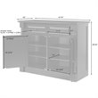 Pemberley Row Hardwood and Veneer White Buffet Rectangular Adjustable Shelves 36.25