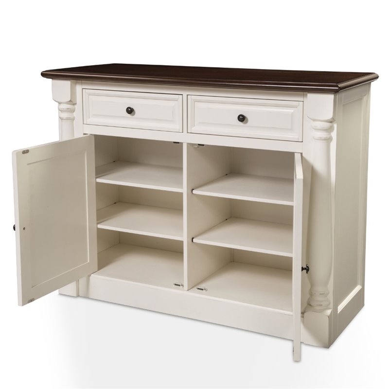 Pemberley Row Hardwood and Veneer White Buffet Rectangular Adjustable Shelves 36.25