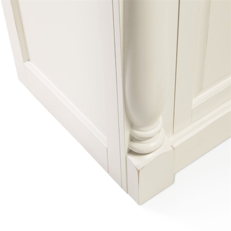 Pemberley Row Hardwood and Veneer White Buffet Rectangular Adjustable Shelves 36.25