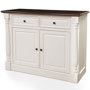 Pemberley Row Hardwood and Veneer White Buffet Rectangular Adjustable Shelves 36.25&quotH x 47.75&quotW x 19&quotD Unassembled