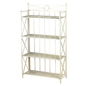 Pemberley Row Iron White Bakers Rack Rectangular Water Resistant 25.5&quot