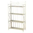 Pemberley Row Iron White Bakers Rack Rectangular Water Resistant 25.5