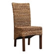 Pemberley Row Wicker Brown Dining Chair Hand-Woven Abaca Leaf Style 38