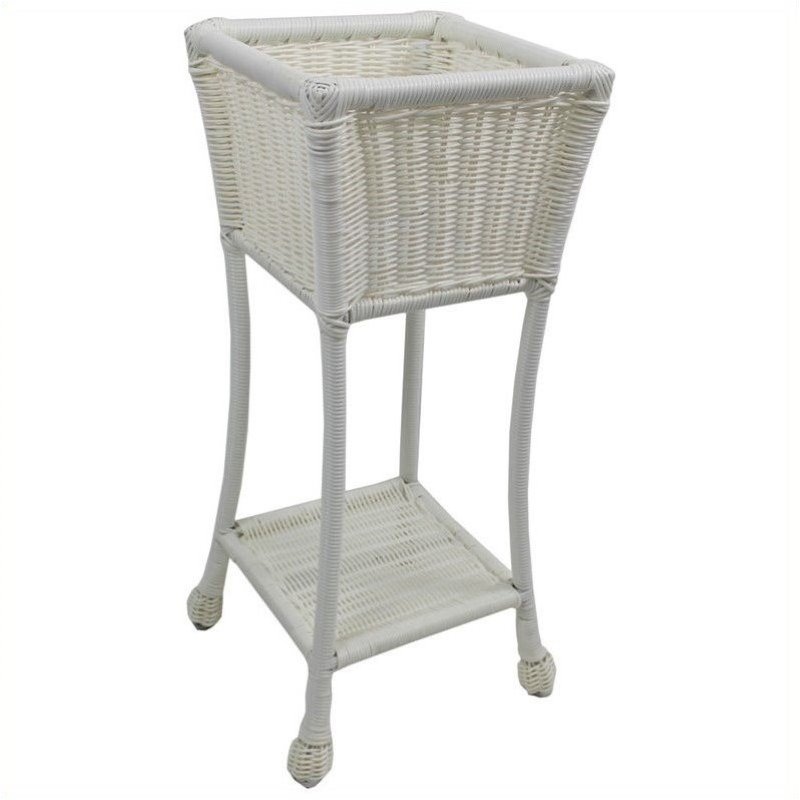 Pemberley Row Resin White Plant Stand Rectangular Water Resistant 27