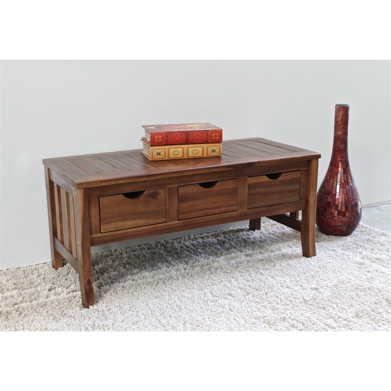 Pemberley Row Acacia Dual Stain Coffee Table Rectangular Water Resistant 17