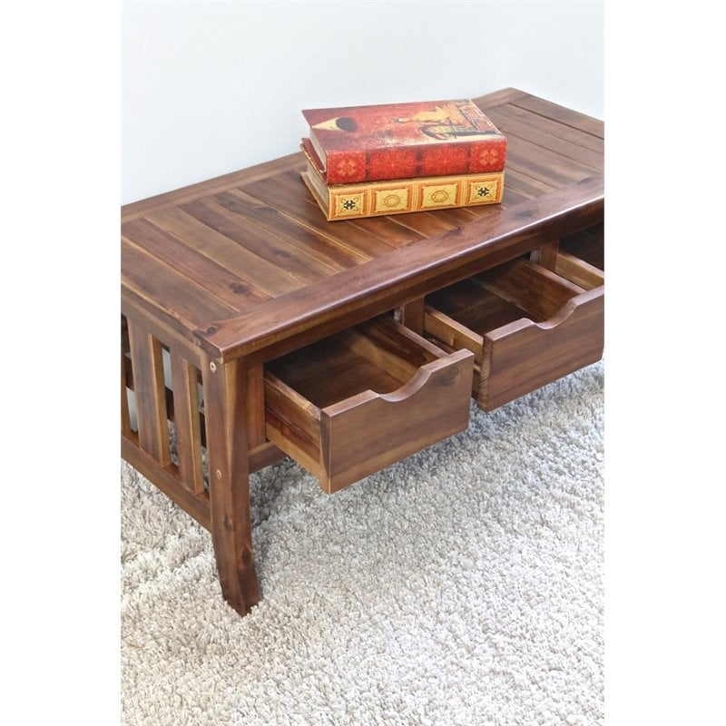 Pemberley Row Acacia Dual Stain Coffee Table Rectangular Water Resistant 17