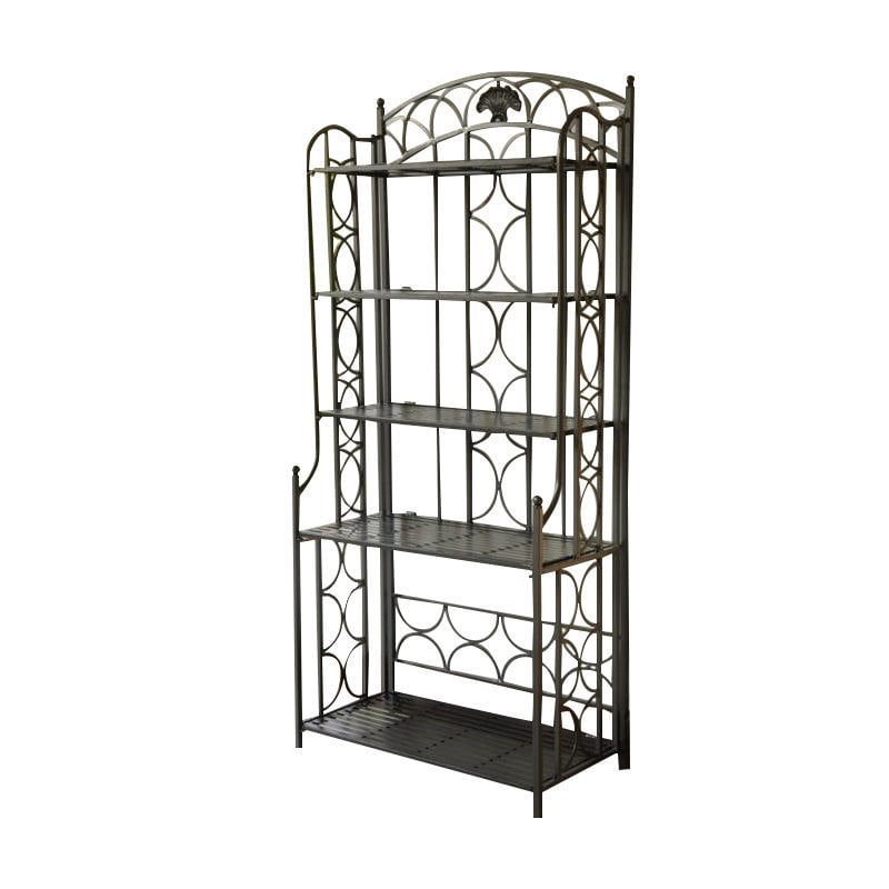 Pemberley Row Powder Coated Iron Pewter Bakers Rack Rectangular Water Resistant 67