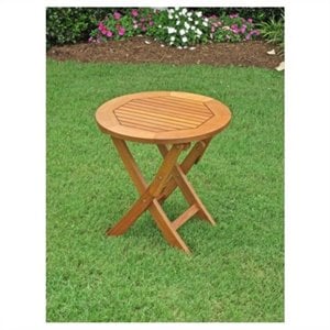 Pemberly Row 19&quot Folding Patio Table in Balau