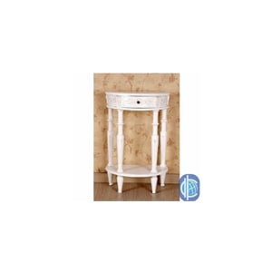 Pemberley Row Hardwood Antique White Console Table Half Moon 30&quot