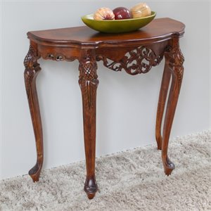 Pemberley Row Hardwood Walnut Console Table Half Moon 30&quot H x 32&quot W x 14&quot D