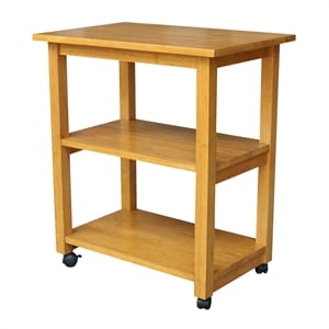 Pemberly Row Microwave Cart in Medium Oak