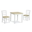 Pemberly Row Square Casual Dining Table in White and Natural