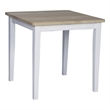 Pemberly Row Square Casual Dining Table in White and Natural