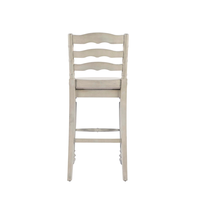 Pemberley Row Upholstered Antique White Bar Stool Rectangular Foam Padded 30