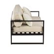 Pemberly Row Metal Aluminum/Fabric Outdoor Arm Chair in Bronze/Beige