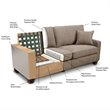 Pemberley Row Polyester Fawn Tan Sofa Rectangular Memory Foam 73