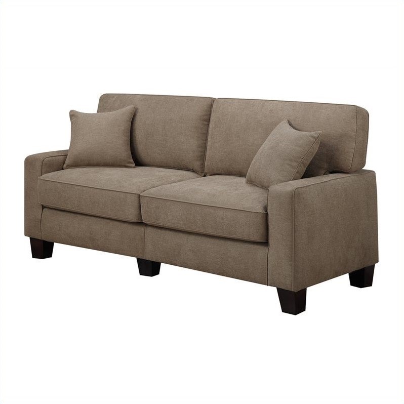 Pemberley Row Fabric Fawn Tan Sofa Rectangular 78