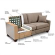 Pemberley Row Fabric Fawn Tan Sofa Rectangular 78