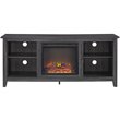 Pemberley Row MDF Charcoal Gray TV Stand Rectangular Electric Fireplace 58