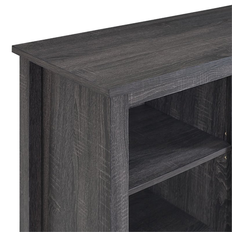 Pemberley Row MDF Charcoal Gray TV Stand Rectangular Electric Fireplace 58