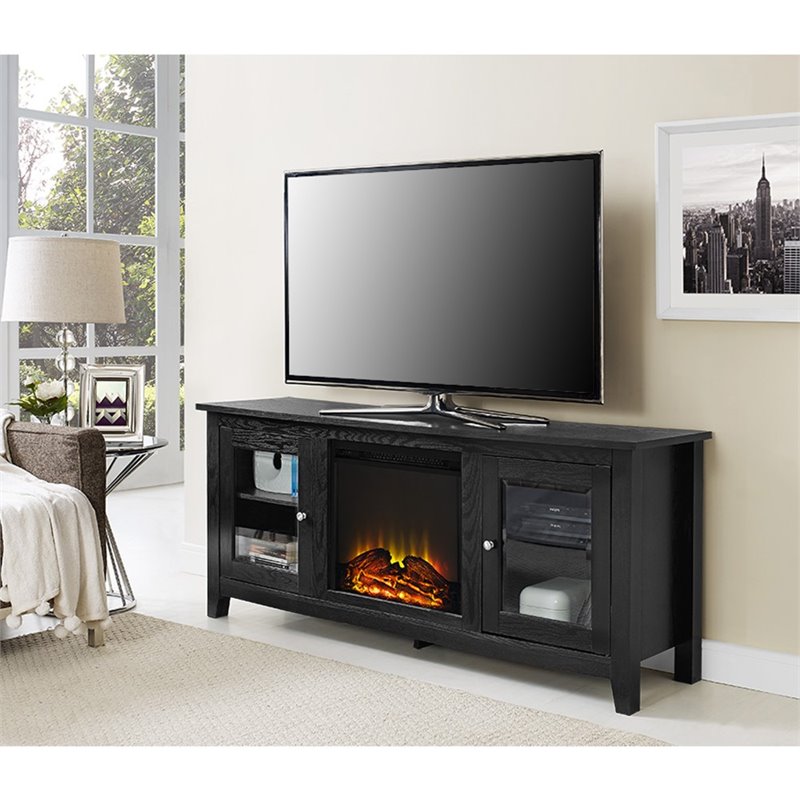 Pemberly Row Modern Wood Fireplace TV Stand for TVs up to 58