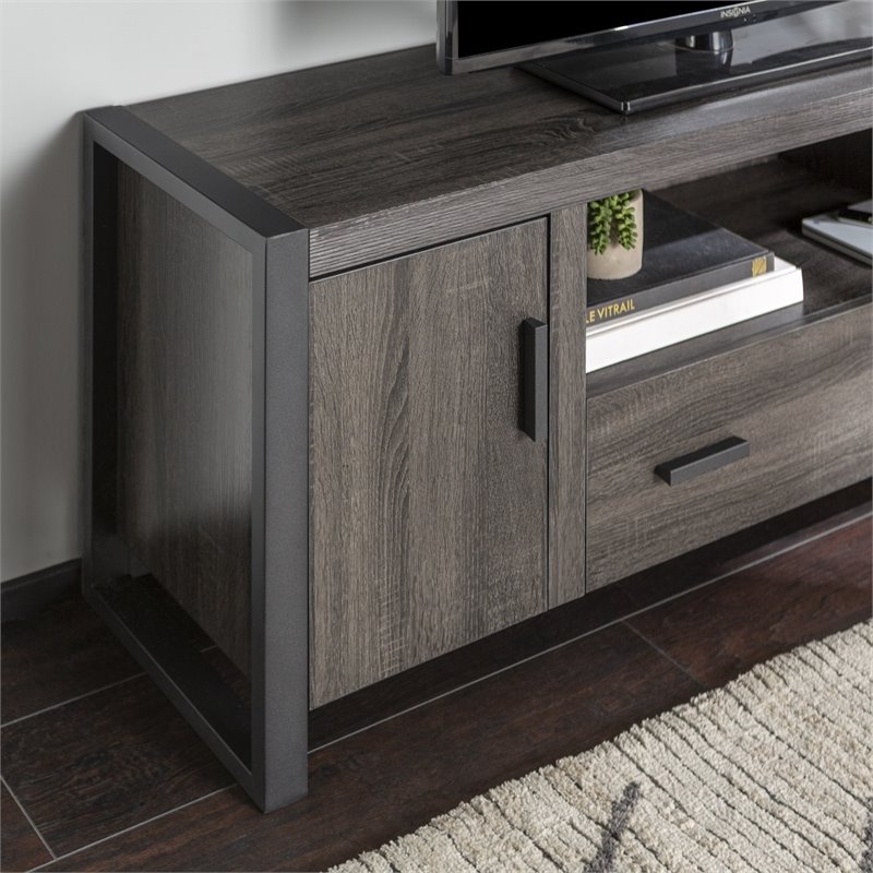 Pemberly Row Industrial Wood TV Stand for TVs up to 60