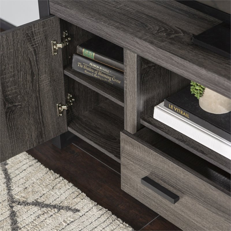 Pemberly Row Industrial Wood TV Stand for TVs up to 60