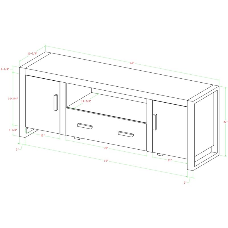 Pemberly Row Industrial Wood TV Stand for TVs up to 60