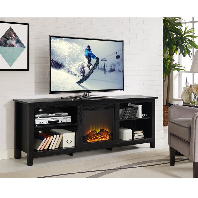 Pemberly Row Modern Wood Fireplace TV Stand for TVs up to 70