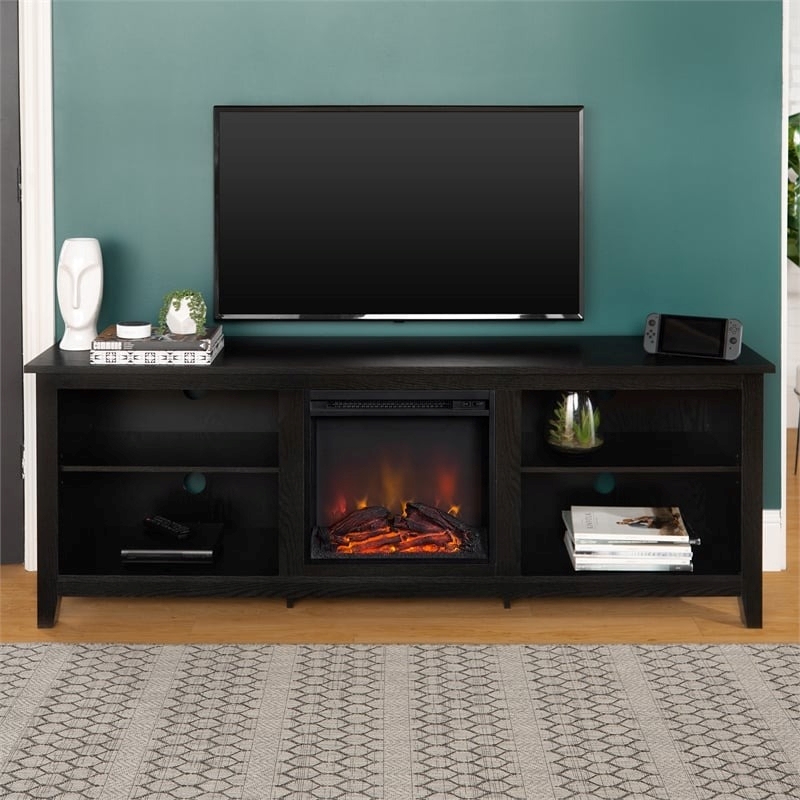 Pemberly Row Modern Wood Fireplace TV Stand for TVs up to 70