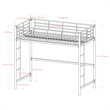 Pemberly Row Modern Steel Metal Full over Loft Bunk Bed in Black