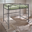 Pemberly Row Modern Steel Metal Full over Loft Bunk Bed in Black