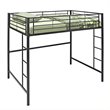 Pemberly Row Modern Steel Metal Full over Loft Bunk Bed in Black
