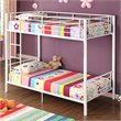Pemberley Row Steel White Bunk Bed Twin Over Twin Rectangular Space-Saving 79