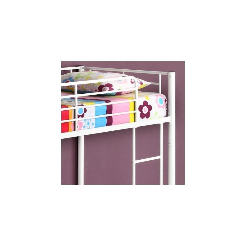 Pemberley Row Steel White Bunk Bed Twin Over Twin Rectangular Space-Saving 79