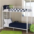 Pemberley Row Steel White Bunk Bed Twin Over Twin Rectangular Space-Saving 79
