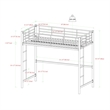 Pemberly Row Modern Steel Metal Twin Size Loft Bunk Bed in Black