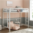 Pemberly Row Transitional Steel Metal Twin Loft Bed in White