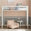 Pemberly Row Transitional Steel Metal Twin Loft Bed in White